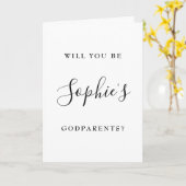 Carte Photo moderne Godparents Proposition (Fleur jaune)