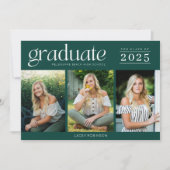 Carte Photo moderne Green Lycée Graduation (Devant)