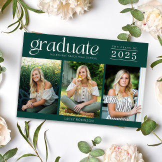 Carte Photo moderne Green Lycée Graduation