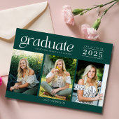 Carte Photo moderne Green Lycée Graduation