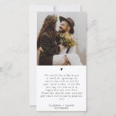 Carte photo moderne Mariage de calligraphie Merci (Dos)