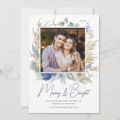 Carte Photo moderne Merry & Bright Boho Floral (Devant)