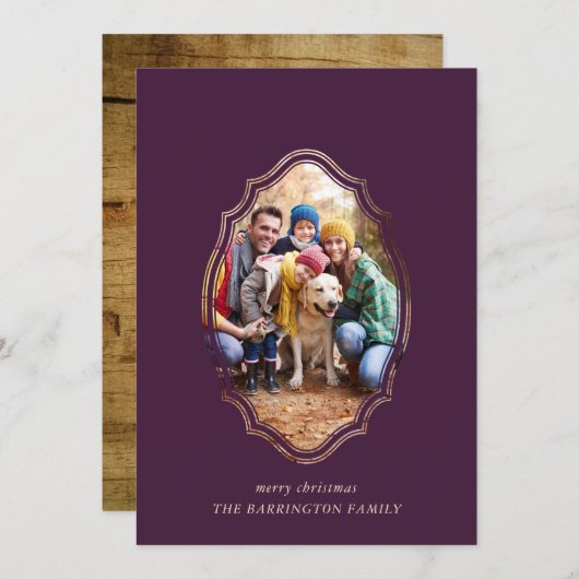 Carte Photo Moderne Minimale De Plum Et De Bois (Devant / Derrière)