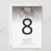 Carte Photo moderne Overlay Noms des invités Numéro de t (Devant)