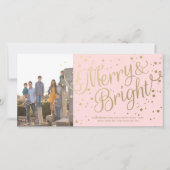 Carte photo moderne Pink Merry et Confetti brillan (Devant)