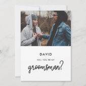 Carte photo moderne pour témoin de mariage (Devant)