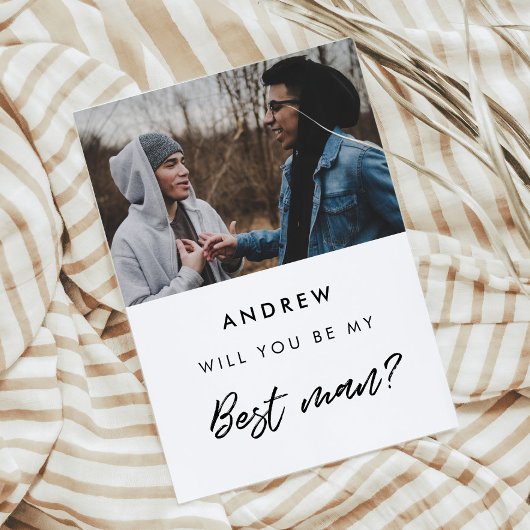 Carte photo moderne pour témoin de mariage