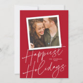 Carte photo moderne Red Script des vacances les pl (Devant)