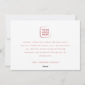 Carte photo moderne rouge et blanc pour Noël d'aff (Dos)