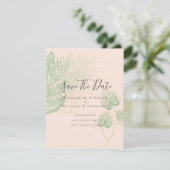 Carte Photo moderne SAVE DATES Topique Feuille Gold (Debout devant)