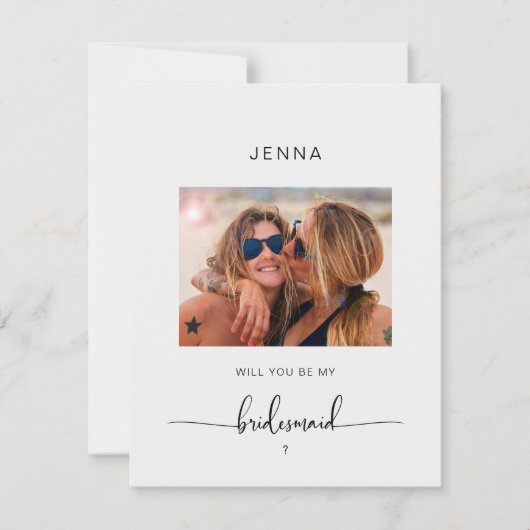 Carte Photo moderne simple "Serez-vous ma servante d'acc (Devant)