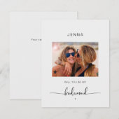 Carte Photo moderne simple "Serez-vous ma servante d'acc (Devant / Derrière)