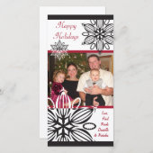 Carte photo moderne Snowflake (Devant / Derrière)