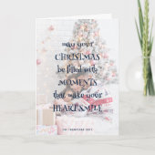 Carte Photo moderne superposition Coeur de Noël Citation (Devant)