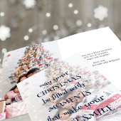 Carte Photo moderne superposition Coeur de Noël Citation