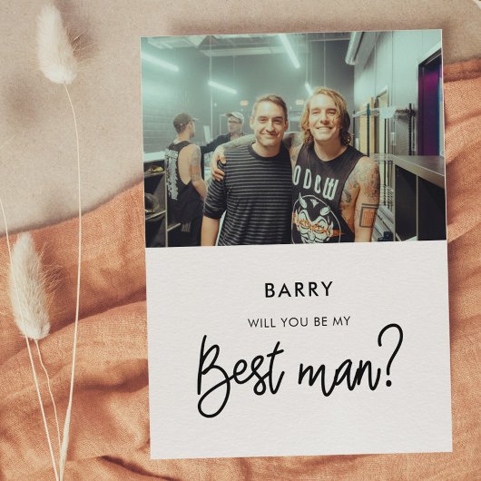 Carte photo moderne 'Veux-tu être mon témoin'