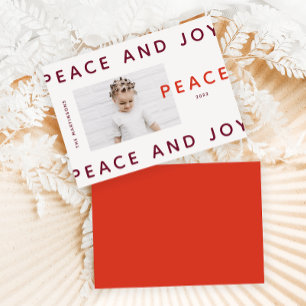 Carte Photo moderne violet rouge paix et joie