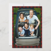Carte Photo moderne Xmas Buffalo Plaid LOVE (Dos)