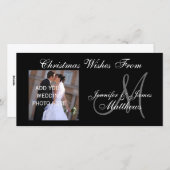 Carte photo Monogramme de Noël du premier mariage (Devant / Derrière)