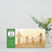Carte photo - Monogramme Vert Vintage (Debout devant)