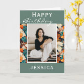 Carte Photo Motif de la feuille de fleurs tropicale mode (Fleur jaune)