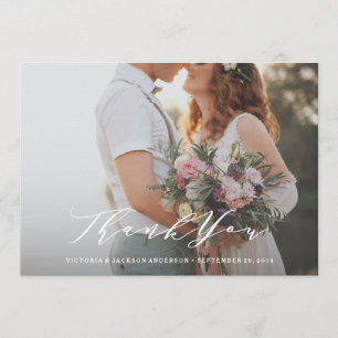 Carte photo mou de Merci de mariage de