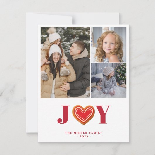 Carte photo multiple de Noël avec biscuits au ging (Devant)