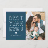 Carte Photo Navy Modern Meilleure Année (Devant)