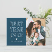 Carte Photo Navy Modern Meilleure Année (Debout devant)