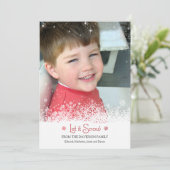 Carte photo neige qui tombe (Debout devant)