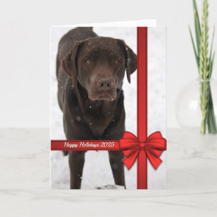 Carte Photo Noël Big Red Bow Holiday Ribbon Frame