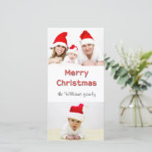 Carte photo Noël Deux photos (Debout devant)