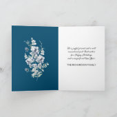 CARTE PHOTO NOËL JOYEUX FLEURS BLEUES BLANCHES (Intérieur)