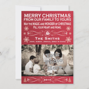 Carte photo Noël rouge