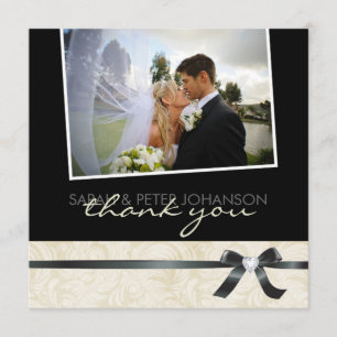 Carte photo noir et blanc chic de Merci