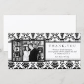 Carte photo noir et blanc de damassé moderne de (Devant / Derrière)