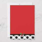 Carte photo noir et blanc de Noël de plaid de (Dos)