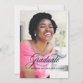 Carte photo noir et or fête de graduation (Devant)