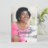 Carte photo noir et or fête de graduation (Debout devant)