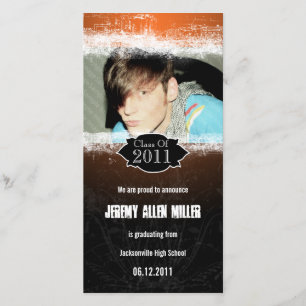 Carte photo noir orange grunge d'obtention du