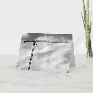 Carte Photo noire et blanche artistique de grue de