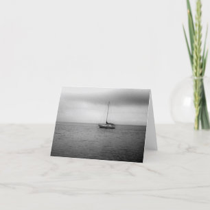 Carte Photo noire et blanche de voilier