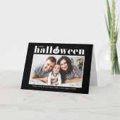 Carte Photo noire Jack-o-lanterne Halloween joyeuse (Devant)