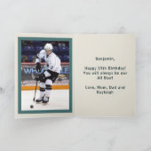 Carte Photo Nom Age Texte Jersey Numéro Hockey Sport (Intérieur)