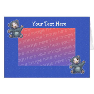 Carte photo Nounours bleu