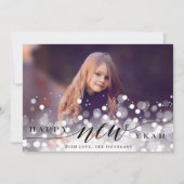 Carte Photo Nouvel An avec Flare Bokeh |  (Devant)