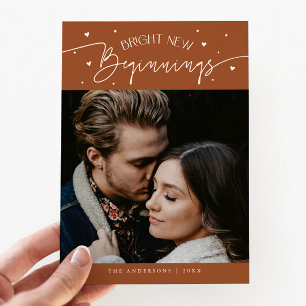 Carte Photo Nouvel An Terracotta Bright Beginnings