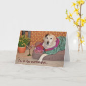 Carte Photo of glamorous dog with martini. Any occasion. (Fleur jaune)