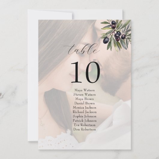 Carte Photo Olive Ivory Wedding Seating Chart (Devant)
