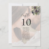 Carte Photo Olive Ivory Wedding Seating Chart (Dos)
